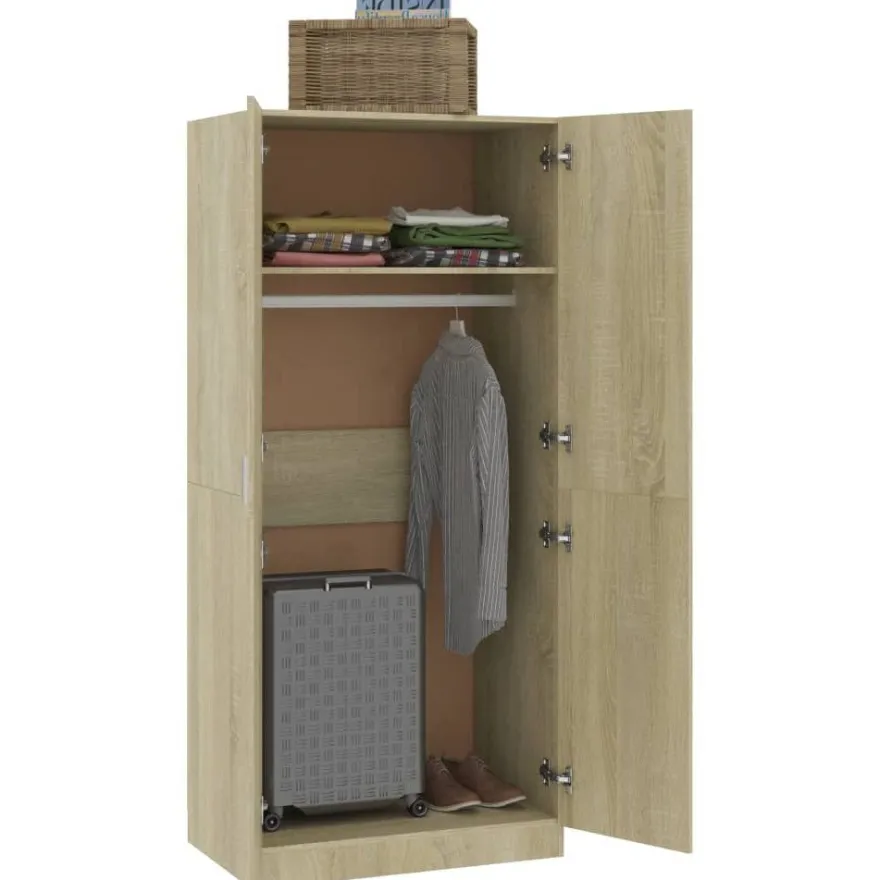 Vaatekaappi sonoma-tammi, 80cm, lastulevy