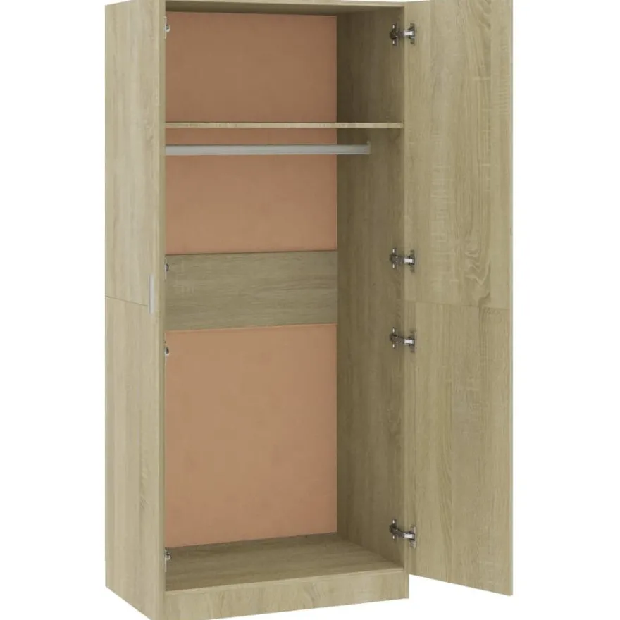 Vaatekaappi sonoma-tammi, 80cm, lastulevy
