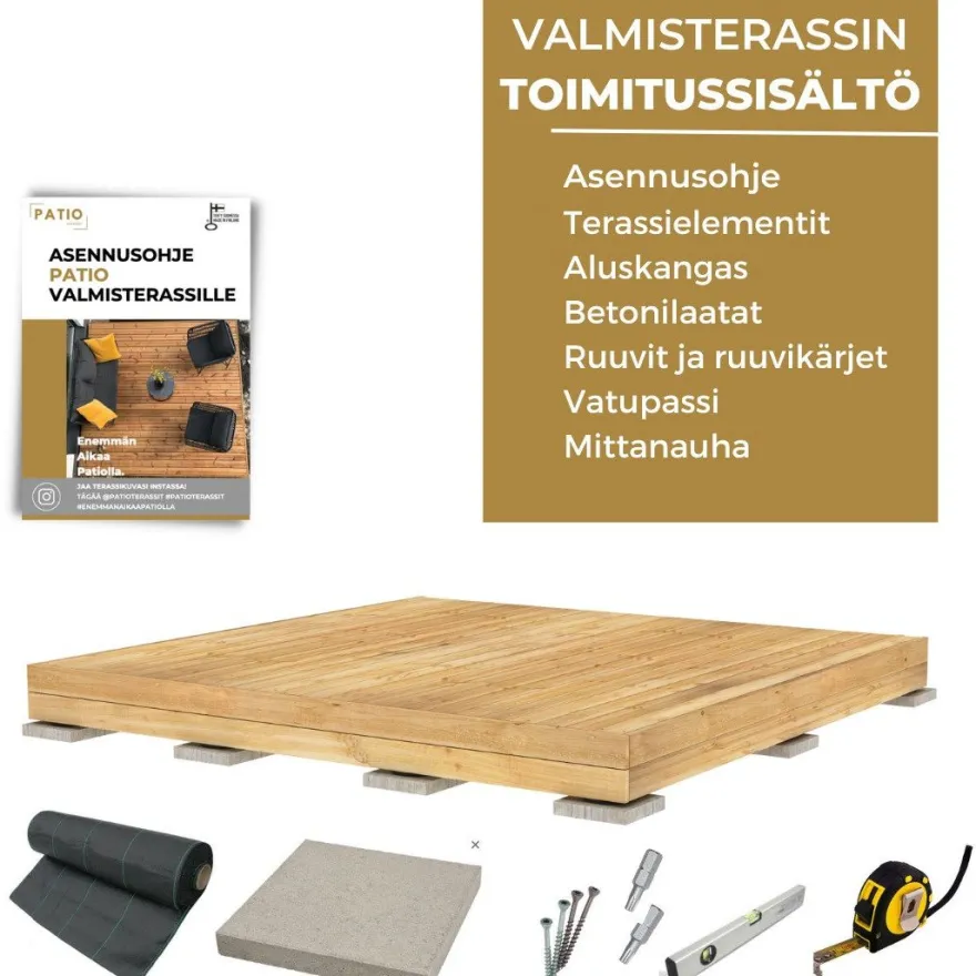 Valmisterassi PatioN°rd Aava, 2x2m, kestopuu