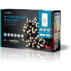 Valoketju Nedis SmartLife Wifi LED, 10m, 100-lamppua, lämminvalkoinen