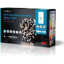 Valoketju Nedis SmartLife Wifi LED, 10m, 100-lamppua, lämmin-/kylmävalkoinen