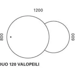 Valopeili Otsoson Duo, 1185x800 mm, himmennettävä