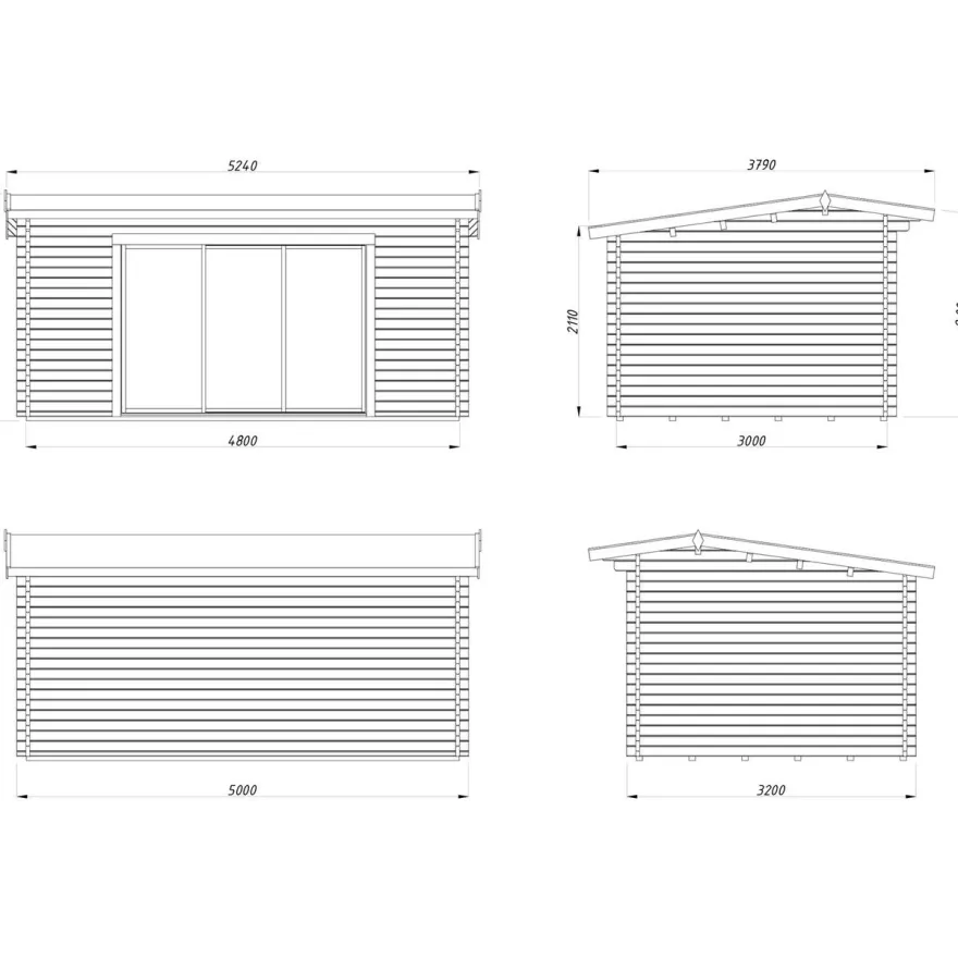 Vierasmaja Palmako Ines, sis. tuplalasilla liukuovet 13,7 m² FR44-5032-4