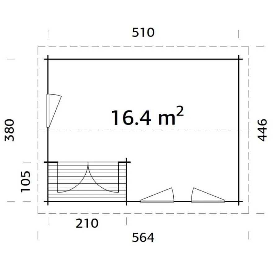 Vierasmaja Palmako Susanna, 16,4m²