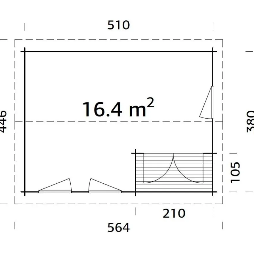 Vierasmaja Palmako Susanna, 16,4m²