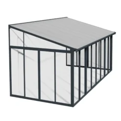 Viherhuone Palram-Canopia SanRemo Veranda, 16.3m², 3x5.46ft, harmaa