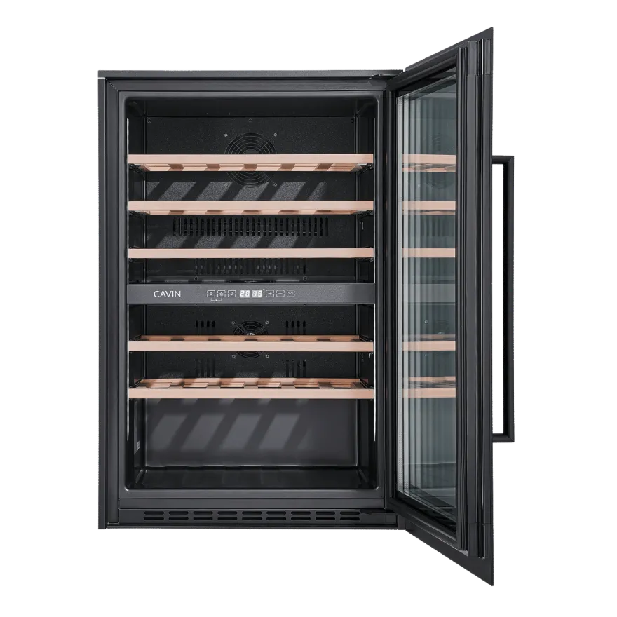 Viinikaappi Cavin Scandinavian Collection 90, 59.2cm, 2 lämpötila-aluetta, integroitava, musta