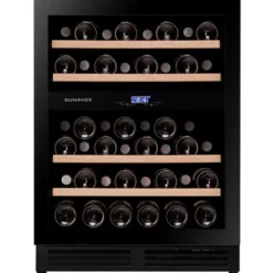 Viinikaappi Dunavox DAUF-45.125DB.TO, 59.5cm, 2 lämpötila-aluetta, integroitava, musta