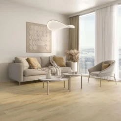 Vinyylilankku Karitma Premium Rigid Vinyl 7012 Woodland Oak, vaaleanruskea, integroitu askeläänieriste