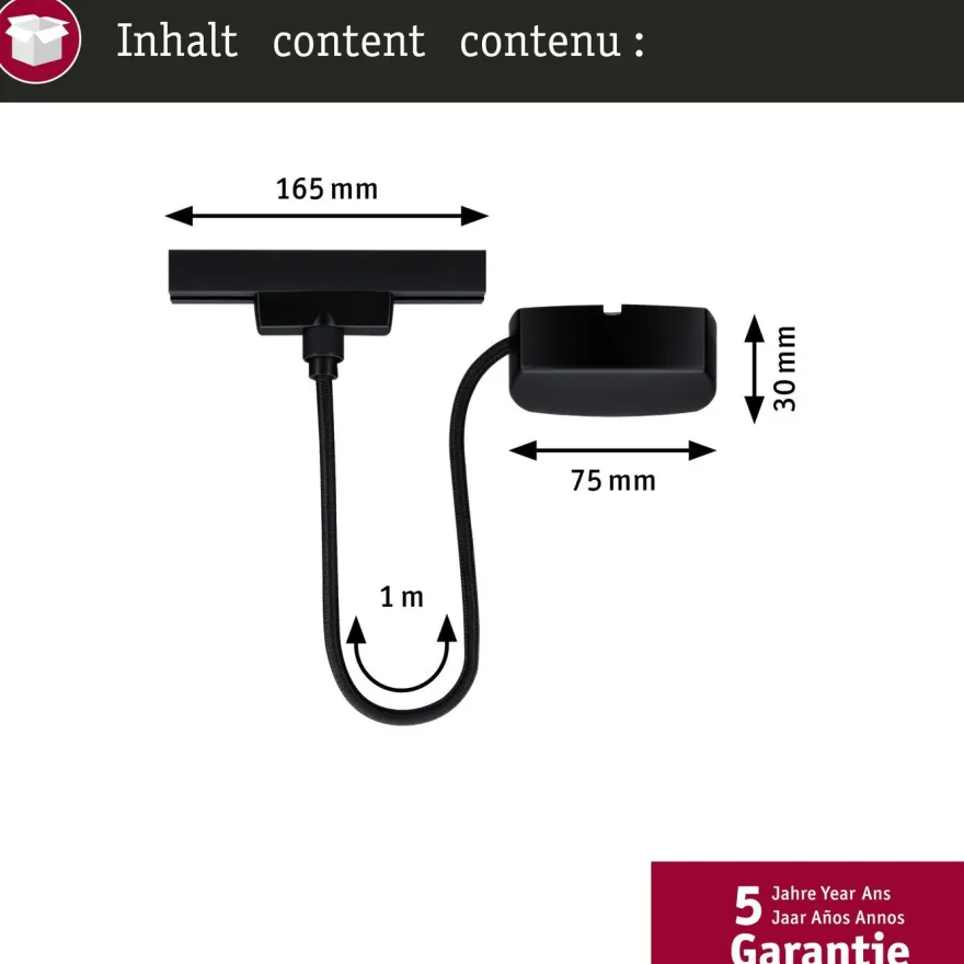 Virtakaapeli Paulmann URail Zigbee 3.0, 1m, max. 100W