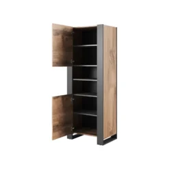 Vitriinikaappi WOOD, beige/tummanharmaa (7404)
