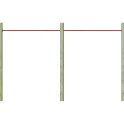 Voimistelutanko, 125cm, teräs, punainen, eri pakkauskokoja