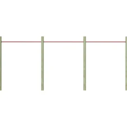 Voimistelutanko, 125cm, teräs, punainen, eri pakkauskokoja