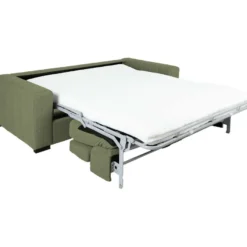 Vuodesohva Home4You KINGSTON 3-istuttava 198x96xK76/94 cm, vaaleanvihreä, harmaa