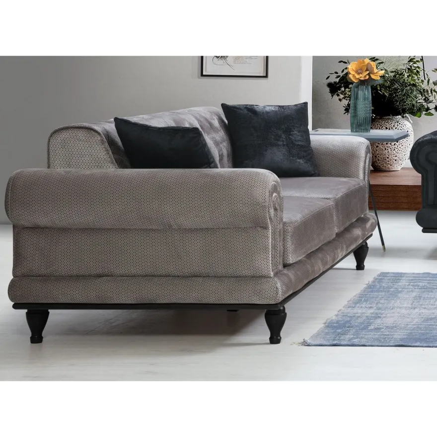 Vuodesohva Linento Furniture Polyanna, 3-istuttava, harmaa