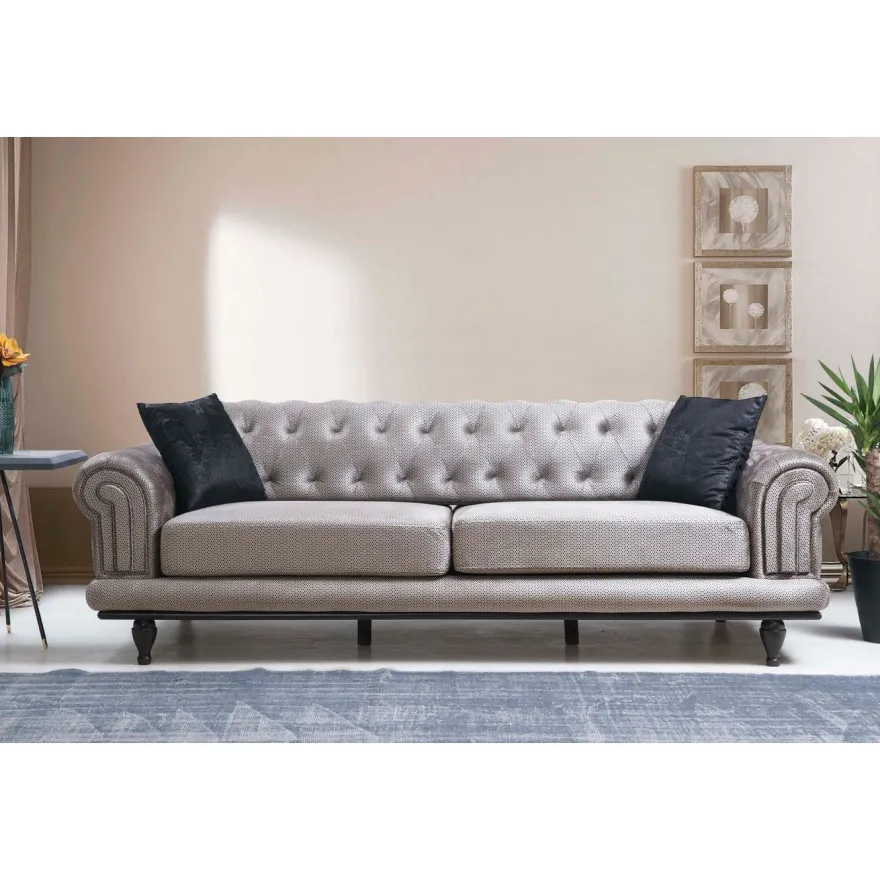 Vuodesohva Linento Furniture Polyanna, 3-istuttava, harmaa