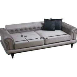 Vuodesohva Linento Furniture Polyanna, 3-istuttava, harmaa