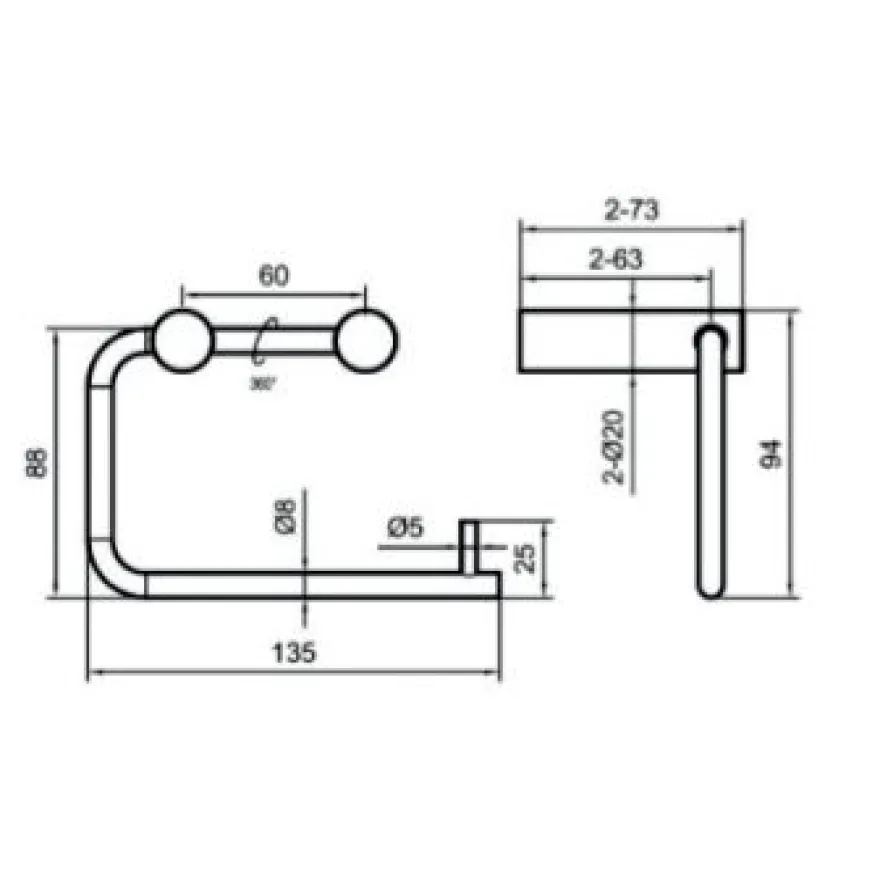 WC-Paperiteline Scandtap Steel Style