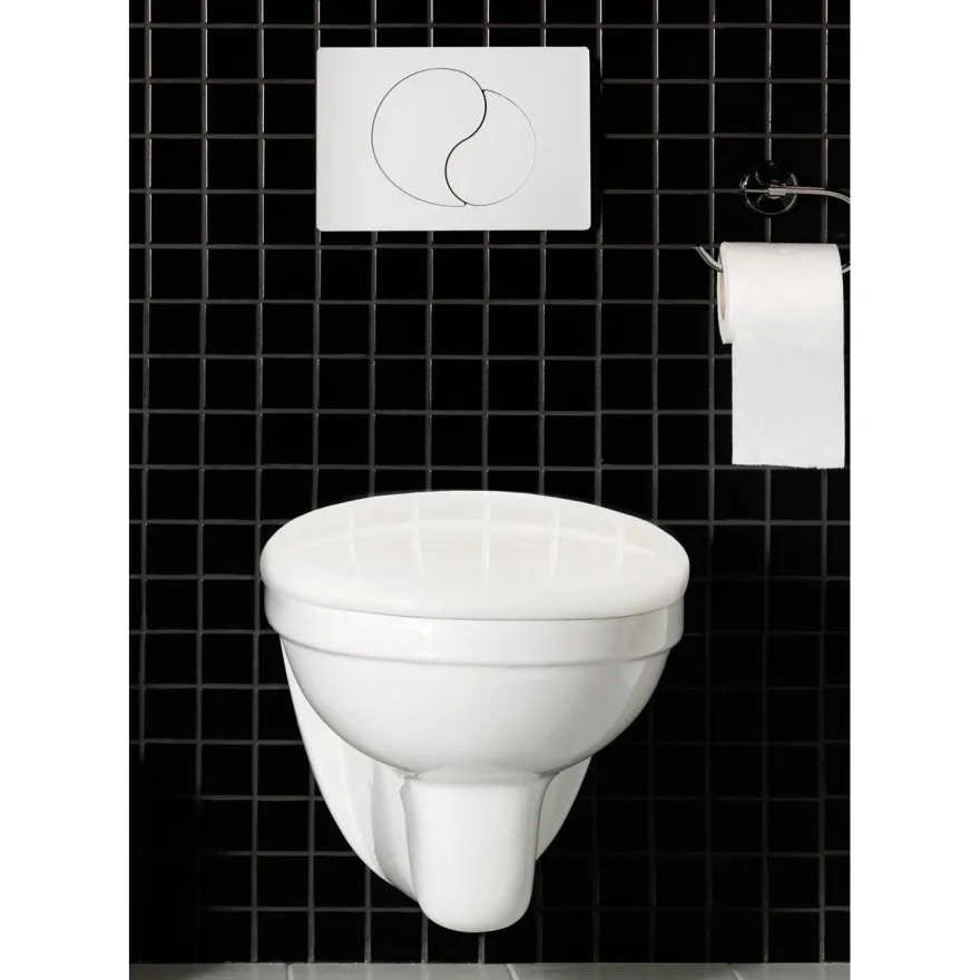 WC-ryhmä Hafa Wall, seinä-WC + kansi + painike + huuhtelujärjestelmä, kromi
