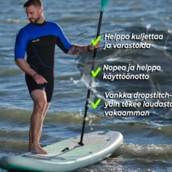 2x SUP-lautasetti Deep Sea Standard, ilmatäytteinen, 275cm, 15 PSI, vihreä