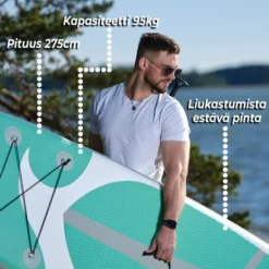 2x SUP-lautasetti Deep Sea Standard, ilmatäytteinen, 275cm, 15 PSI, vihreä