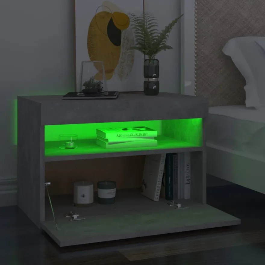 Yöpöytä LED-valoilla, 60x35x40cm, eri pakkauskokoja ja värejä