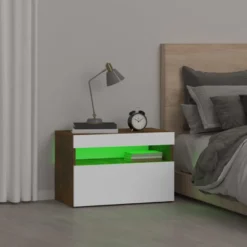 Yöpöytä LED-valoilla, 60x35x40cm, eri pakkauskokoja ja värejä
