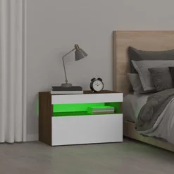 Yöpöytä LED-valoilla, 60x35x40cm, eri pakkauskokoja ja värejä