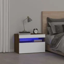 Yöpöytä LED-valoilla, 60x35x40cm, eri pakkauskokoja ja värejä