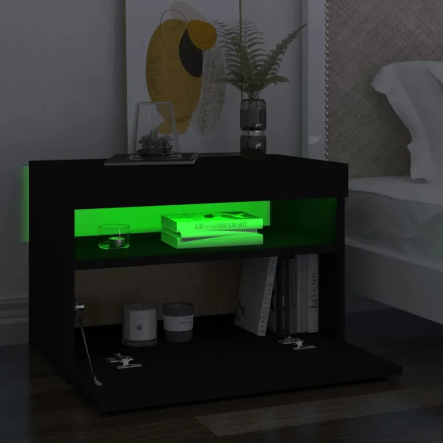 Yöpöytä LED-valoilla, 60x35x40cm, eri pakkauskokoja ja värejä