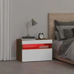 Yöpöytä LED-valoilla, 60x35x40cm, eri pakkauskokoja ja värejä