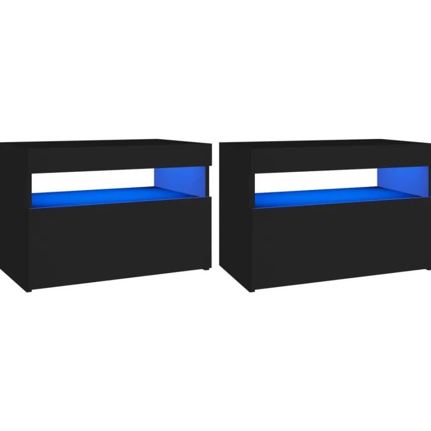 Yöpöytä LED-valoilla, 60x35x40cm, eri pakkauskokoja ja värejä