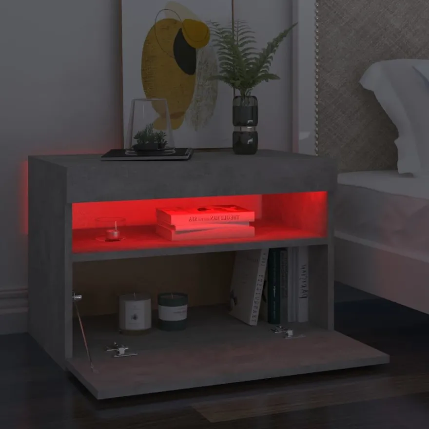 Yöpöytä LED-valoilla, 60x35x40cm, eri pakkauskokoja ja värejä