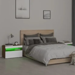 Yöpöytä LED-valoilla, 60x35x40cm, eri pakkauskokoja ja värejä