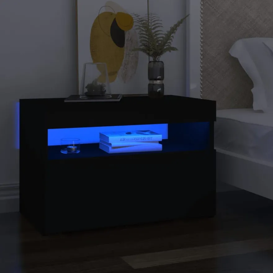 Yöpöytä LED-valoilla, 60x35x40cm, eri pakkauskokoja ja värejä