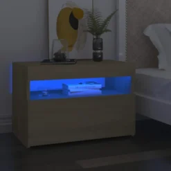 Yöpöytä LED-valoilla, 60x35x40cm, eri pakkauskokoja ja värejä