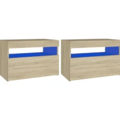 Yöpöytä LED-valoilla, 60x35x40cm, eri pakkauskokoja ja värejä