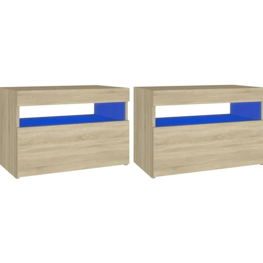 Yöpöytä LED-valoilla, 60x35x40cm, eri pakkauskokoja ja värejä