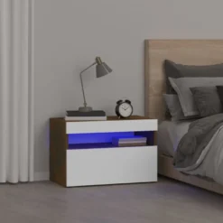 Yöpöytä LED-valoilla, 60x35x40cm, eri pakkauskokoja ja värejä
