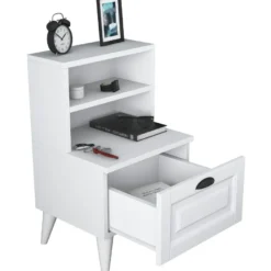 Yöpöytä Linento Furniture BD105-2785, valkoinen