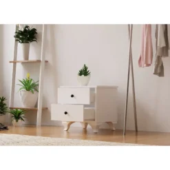 Yöpöytä Linento Furniture Rb-070, 40x45cm, mattavalkoinen